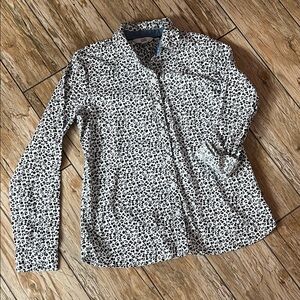 Croft & Barrow Black and White Patterned Button Down Shirt